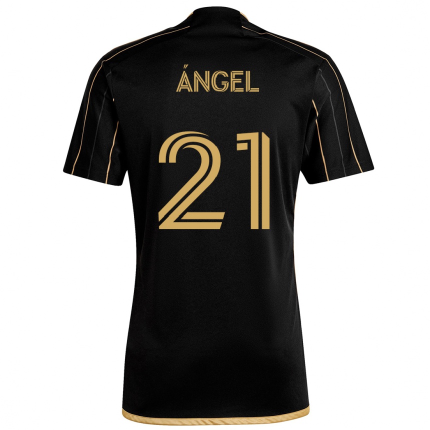 Niño Fútbol Camiseta Tomás Ángel #21 Oro Negro 1ª Equipación 2024/25 Perú