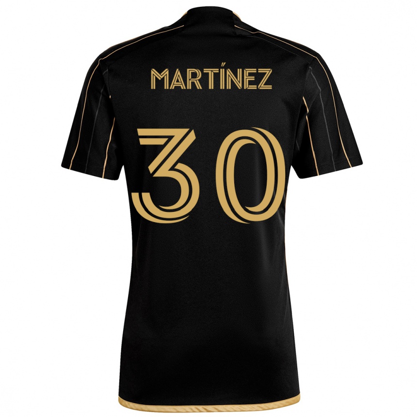 Niño Fútbol Camiseta David Martínez #30 Oro Negro 1ª Equipación 2024/25 Perú