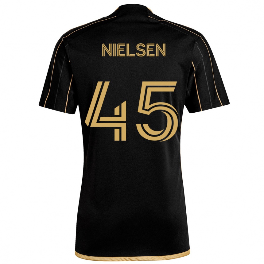 Niño Fútbol Camiseta Kenny Nielsen #45 Oro Negro 1ª Equipación 2024/25 Perú