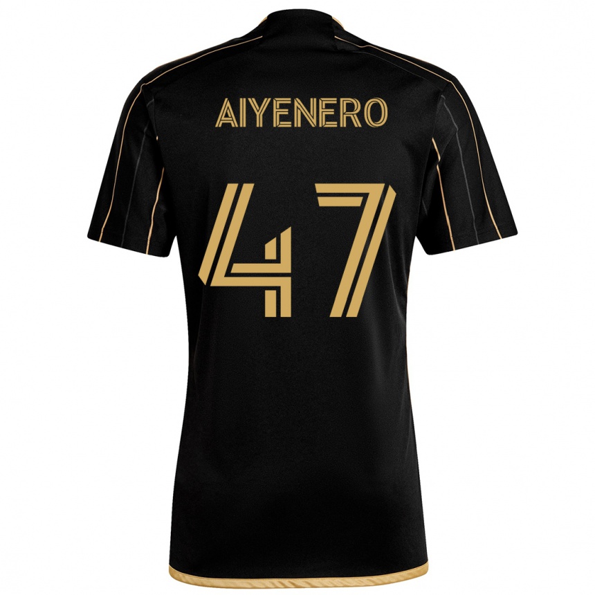 Niño Fútbol Camiseta Marius Aiyenero #47 Oro Negro 1ª Equipación 2024/25 Perú