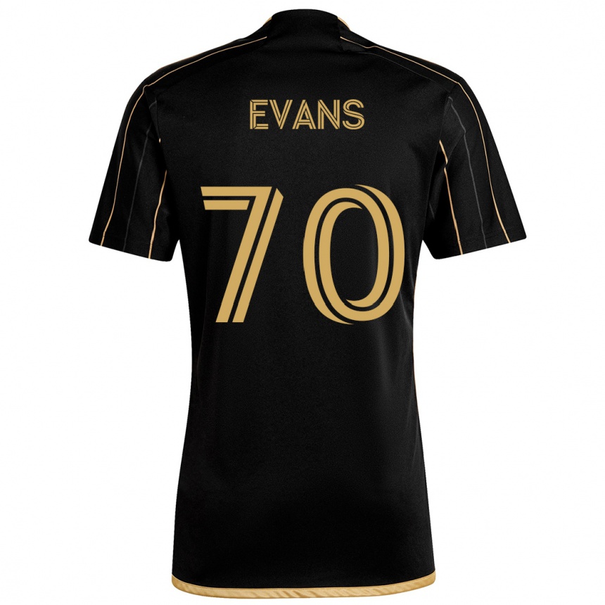 Niño Fútbol Camiseta Matthew Evans #70 Oro Negro 1ª Equipación 2024/25 Perú