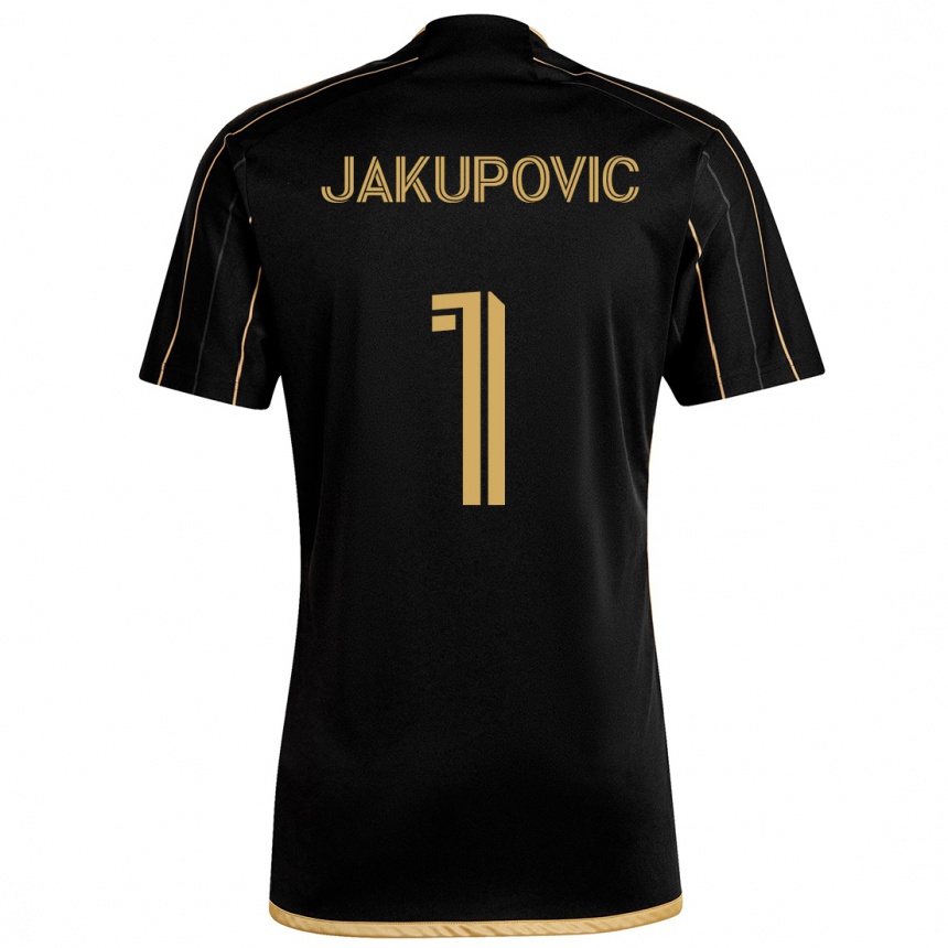 Niño Fútbol Camiseta Eldin Jakupović #1 Oro Negro 1ª Equipación 2024/25 Perú