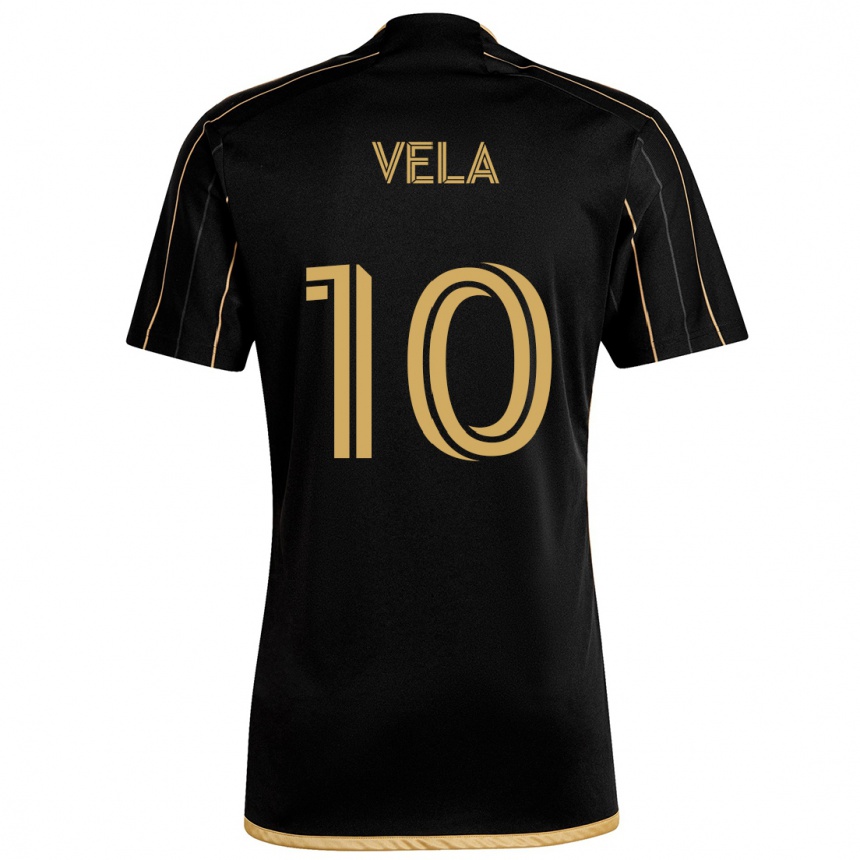 Niño Fútbol Camiseta Carlos Vela #10 Oro Negro 1ª Equipación 2024/25 Perú