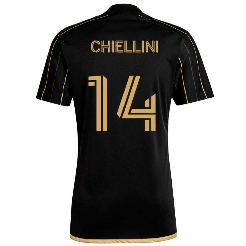 Niño Fútbol Camiseta Giorgio Chiellini #14 Oro Negro 1ª Equipación 2024/25 Perú