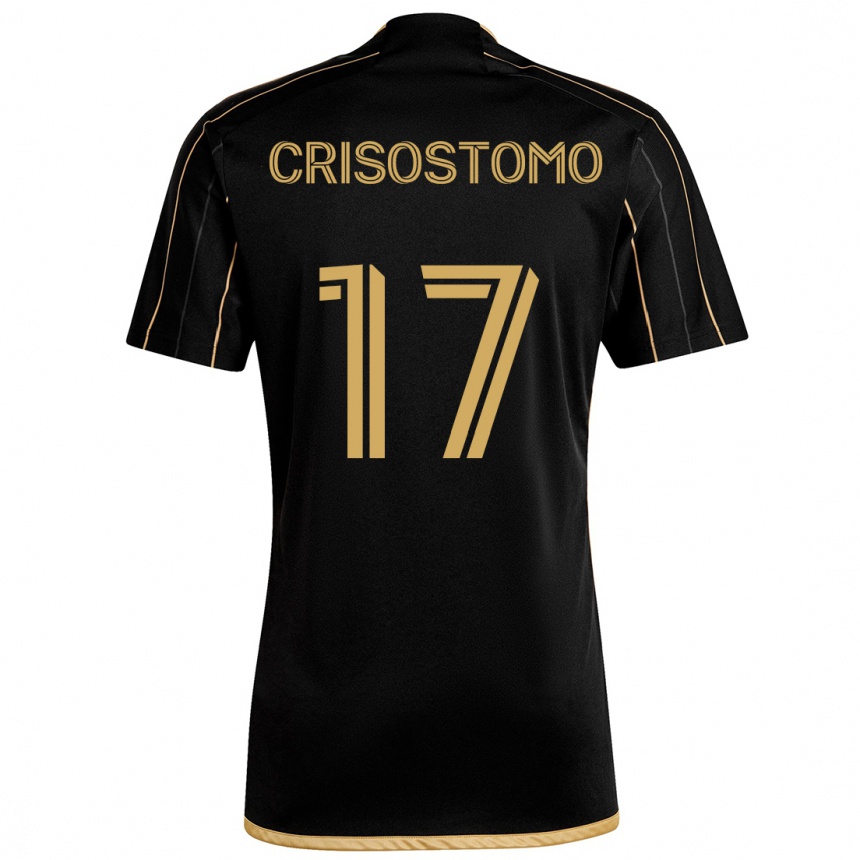 Niño Fútbol Camiseta Danny Crisostomo #17 Oro Negro 1ª Equipación 2024/25 Perú