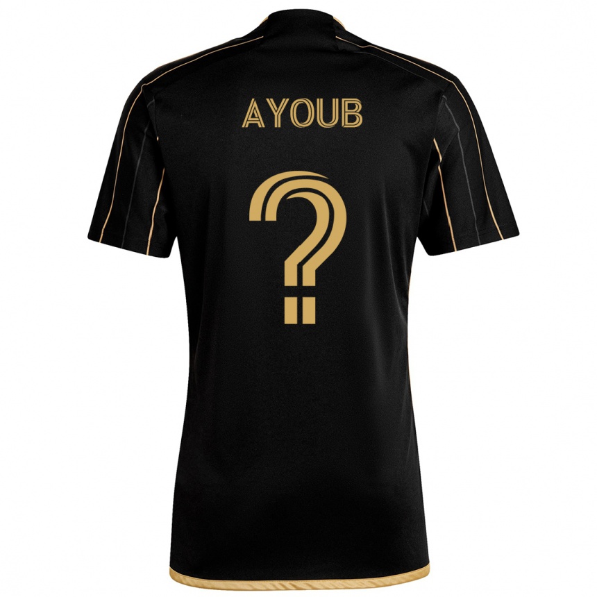 Niño Fútbol Camiseta Ryan Ayoub #0 Oro Negro 1ª Equipación 2024/25 Perú