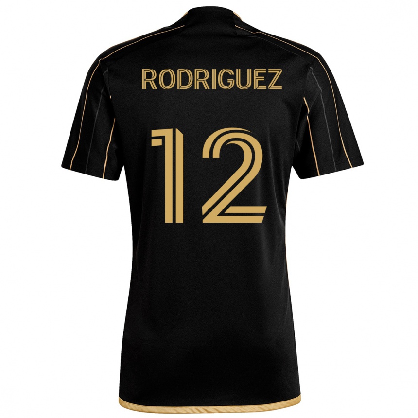 Niño Fútbol Camiseta Jeremi Rodríguez #12 Oro Negro 1ª Equipación 2024/25 Perú