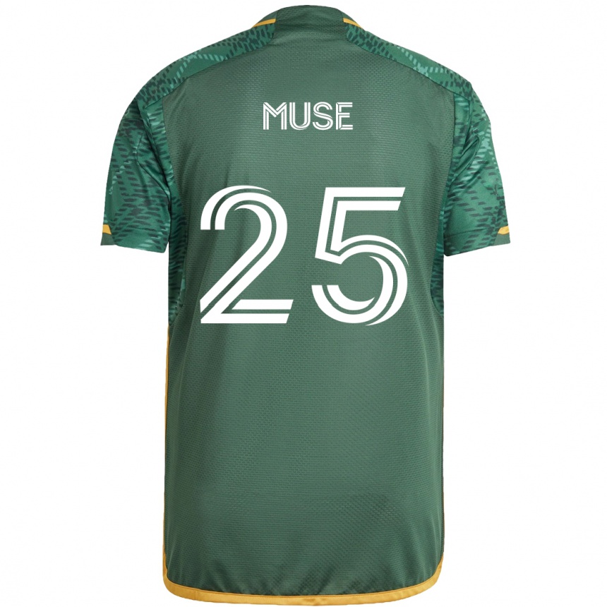 Niño Fútbol Camiseta Trey Muse #25 Verde Naranja 1ª Equipación 2024/25 Perú