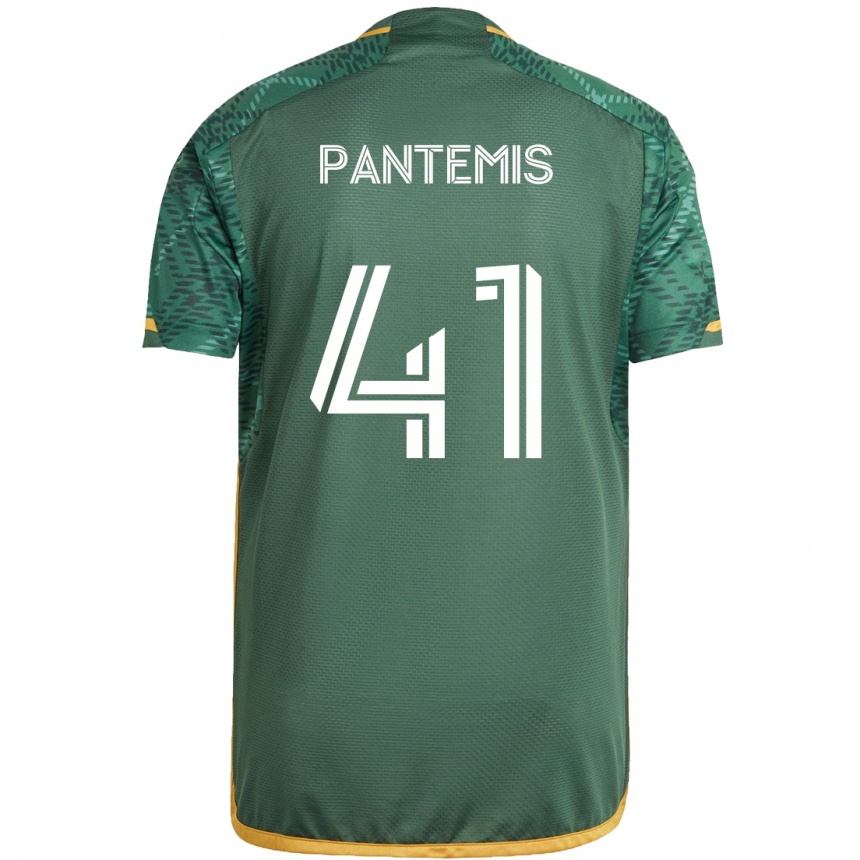 Niño Fútbol Camiseta James Pantemis #41 Verde Naranja 1ª Equipación 2024/25 Perú