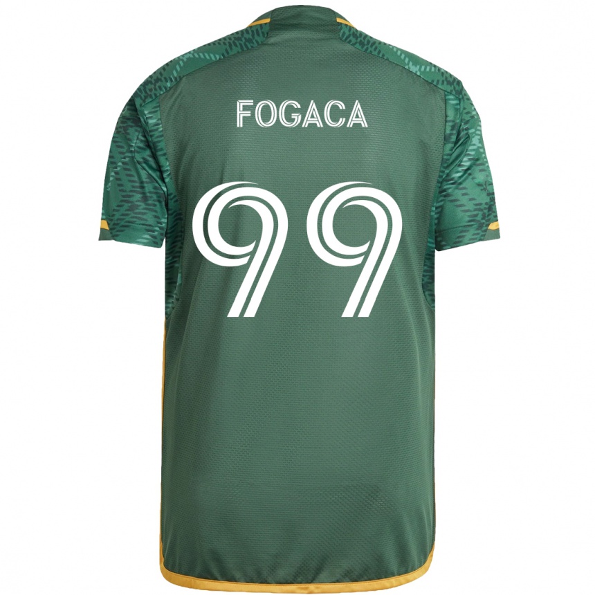 Niño Fútbol Camiseta Nathan Fogaça #99 Verde Naranja 1ª Equipación 2024/25 Perú