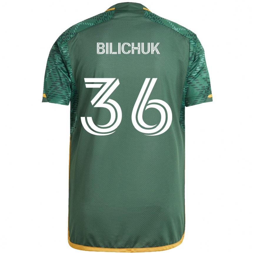 Niño Fútbol Camiseta Ryan Bilichuk #36 Verde Naranja 1ª Equipación 2024/25 Perú