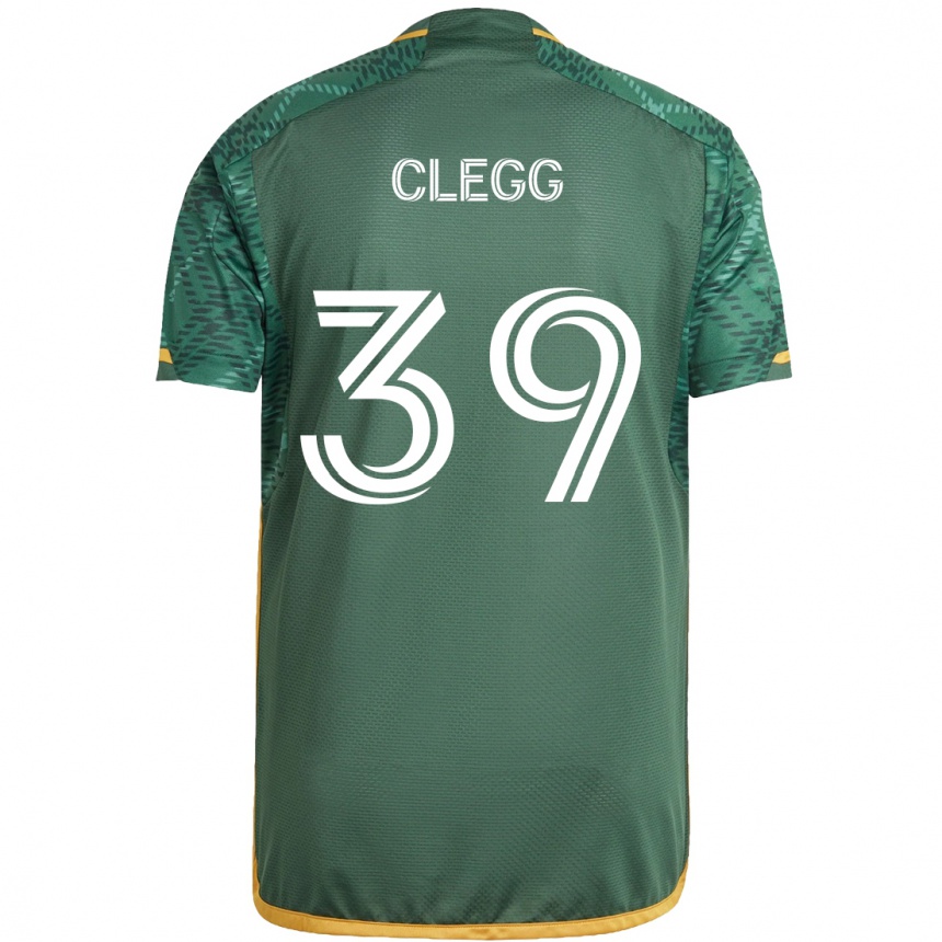 Niño Fútbol Camiseta Tyler Clegg #39 Verde Naranja 1ª Equipación 2024/25 Perú