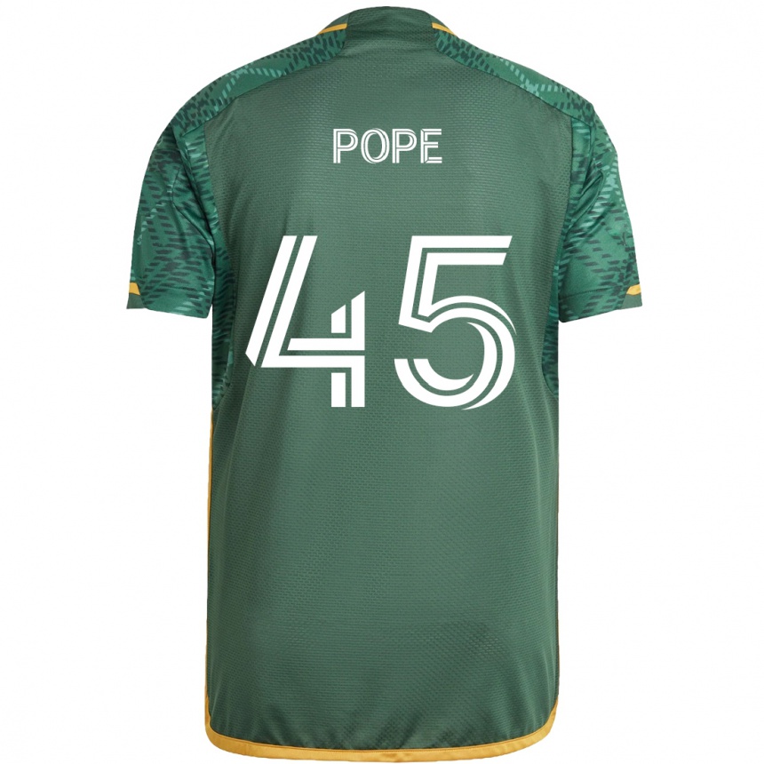 Niño Fútbol Camiseta Blake Pope #45 Verde Naranja 1ª Equipación 2024/25 Perú