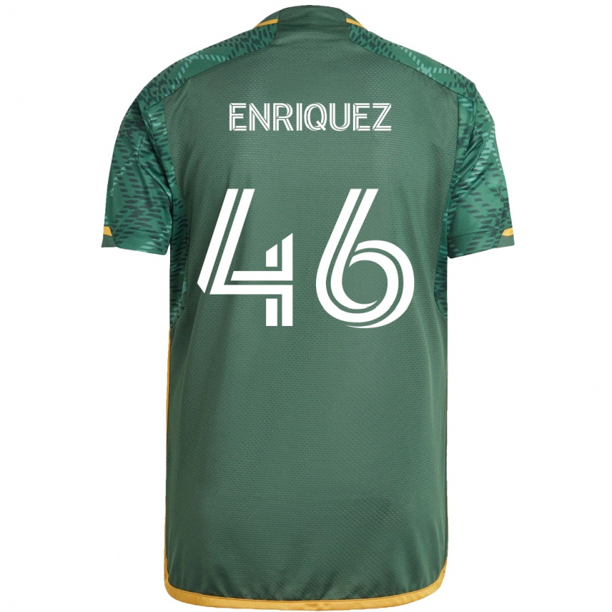 Niño Fútbol Camiseta Victor Enriquez #46 Verde Naranja 1ª Equipación 2024/25 Perú