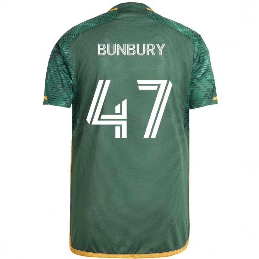 Niño Fútbol Camiseta Mataeo Bunbury #47 Verde Naranja 1ª Equipación 2024/25 Perú