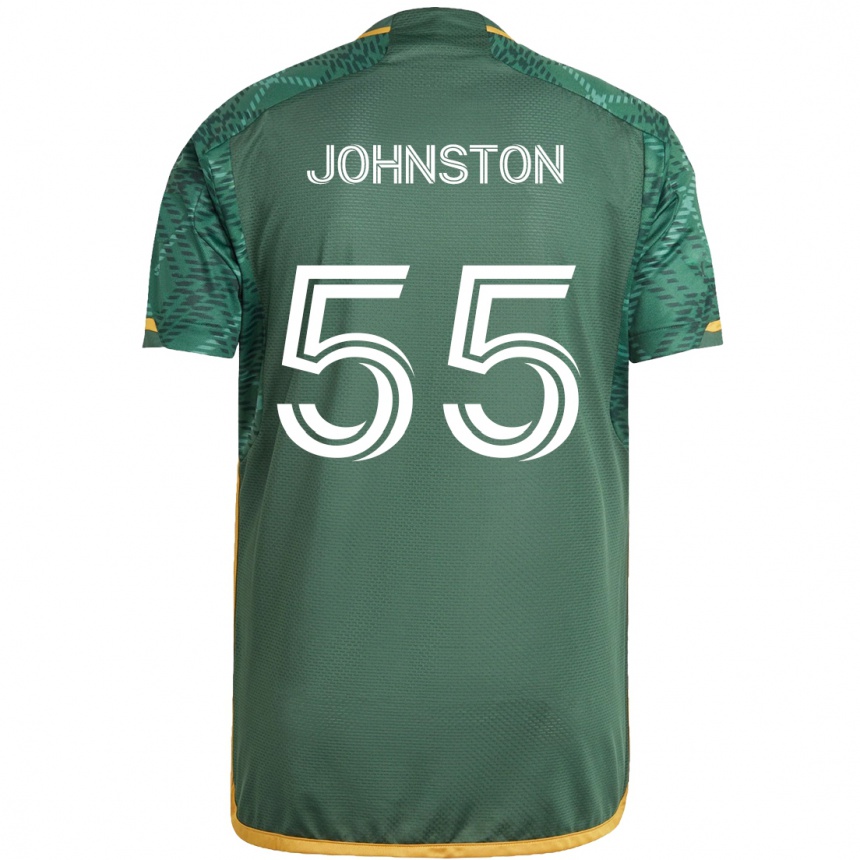 Niño Fútbol Camiseta Malcolm Johnston #55 Verde Naranja 1ª Equipación 2024/25 Perú