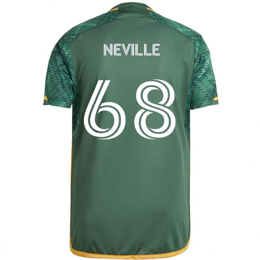 Niño Fútbol Camiseta Harvey Neville #68 Verde Naranja 1ª Equipación 2024/25 Perú