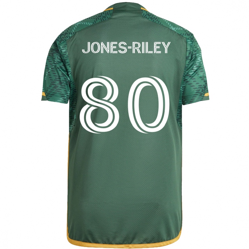 Niño Fútbol Camiseta Jaden Jones-Riley #80 Verde Naranja 1ª Equipación 2024/25 Perú