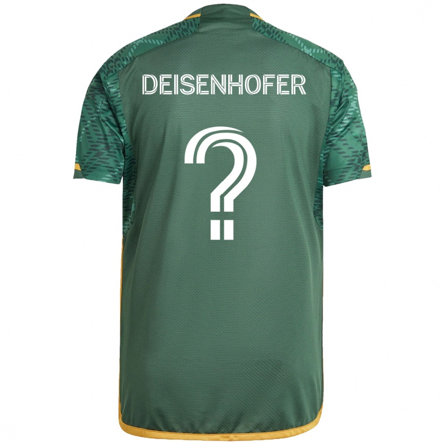 Niño Fútbol Camiseta Maximilian Deisenhofer #0 Verde Naranja 1ª Equipación 2024/25 Perú