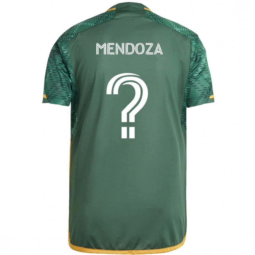 Niño Fútbol Camiseta Christian Mendoza #0 Verde Naranja 1ª Equipación 2024/25 Perú