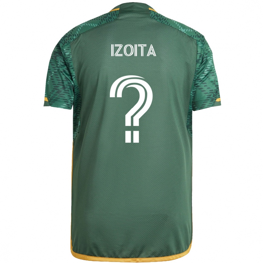 Niño Fútbol Camiseta Eric Izoita #0 Verde Naranja 1ª Equipación 2024/25 Perú