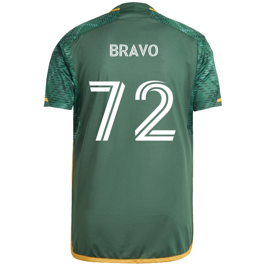 Niño Fútbol Camiseta Julian Bravo #72 Verde Naranja 1ª Equipación 2024/25 Perú