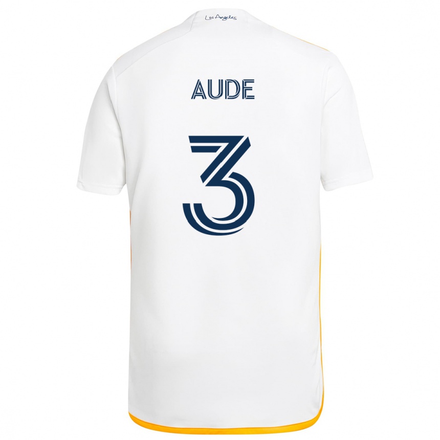 Niño Fútbol Camiseta Julián Aude #3 Blanco Amarillo 1ª Equipación 2024/25 Perú