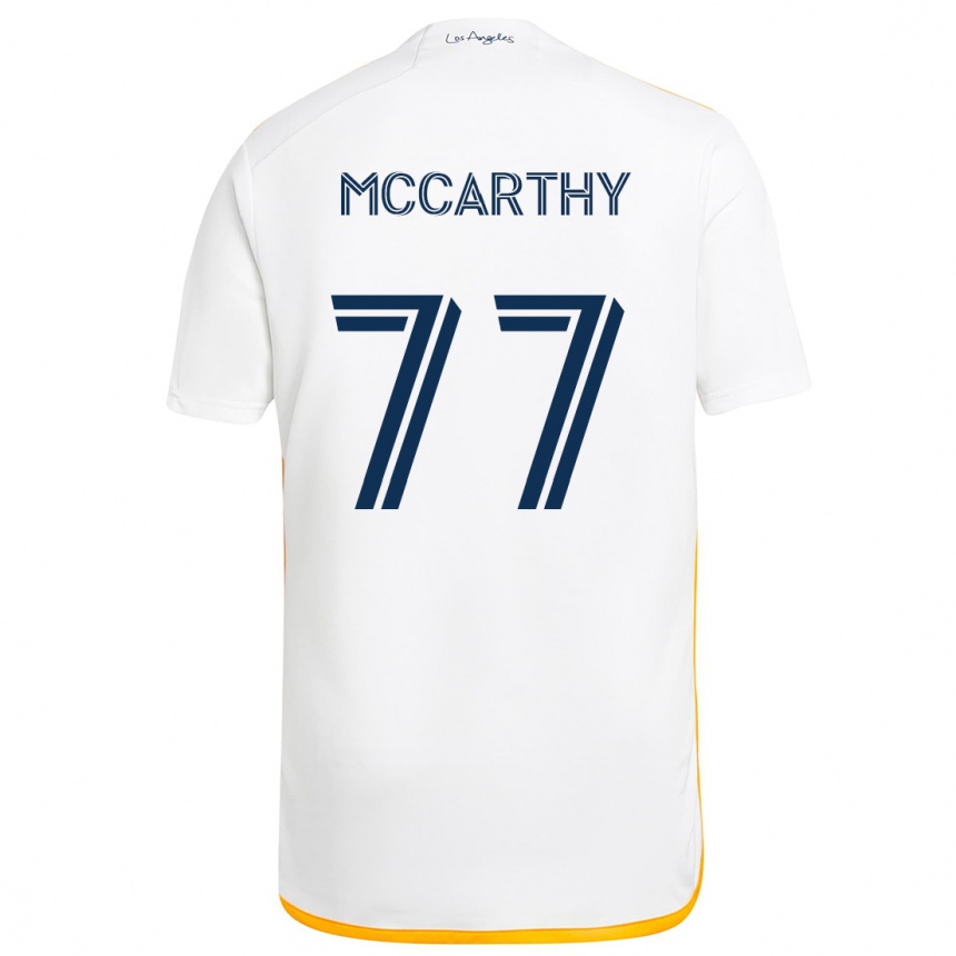 Niño Fútbol Camiseta John Mccarthy #77 Blanco Amarillo 1ª Equipación 2024/25 Perú