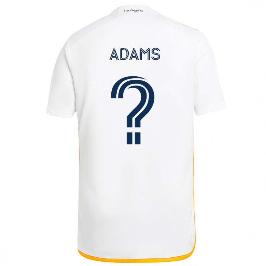 Niño Fútbol Camiseta Lucca Adams #0 Blanco Amarillo 1ª Equipación 2024/25 Perú