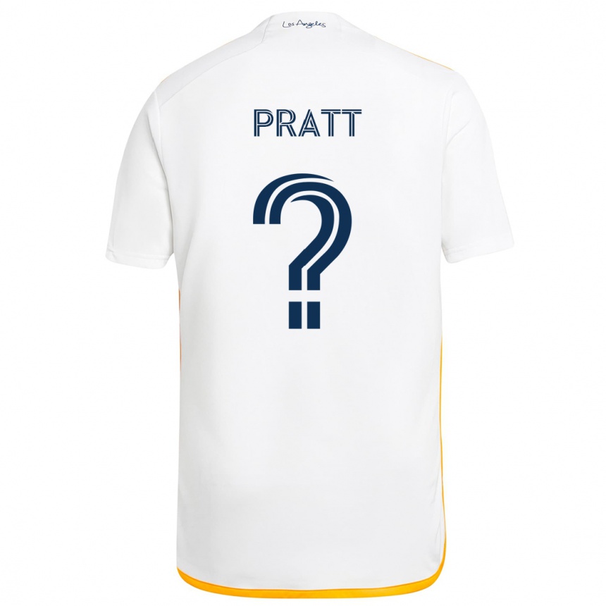 Niño Fútbol Camiseta Owen Pratt #0 Blanco Amarillo 1ª Equipación 2024/25 Perú