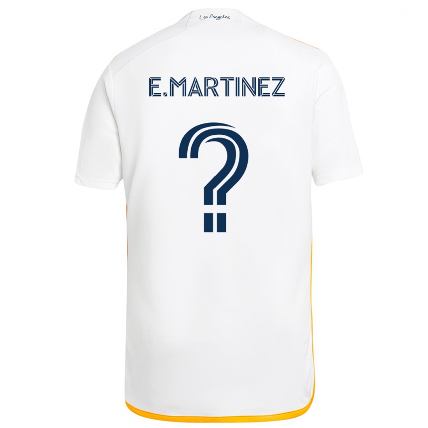 Niño Fútbol Camiseta Enrique Martinez #0 Blanco Amarillo 1ª Equipación 2024/25 Perú