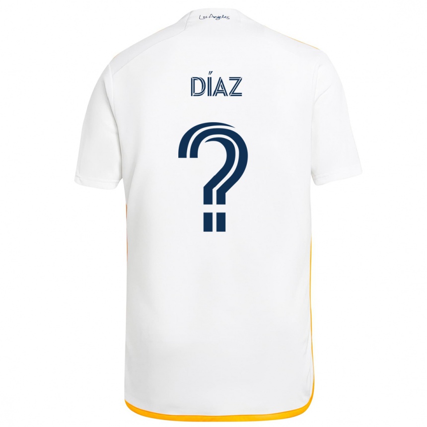 Niño Fútbol Camiseta Carlos Díaz #0 Blanco Amarillo 1ª Equipación 2024/25 Perú