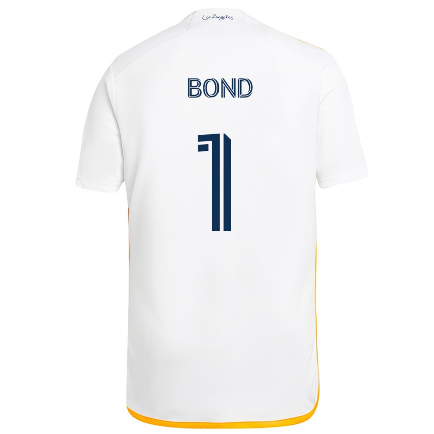 Niño Fútbol Camiseta Jonathan Bond #1 Blanco Amarillo 1ª Equipación 2024/25 Perú