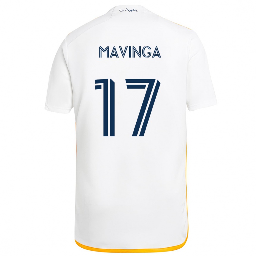 Niño Fútbol Camiseta Chris Mavinga #17 Blanco Amarillo 1ª Equipación 2024/25 Perú