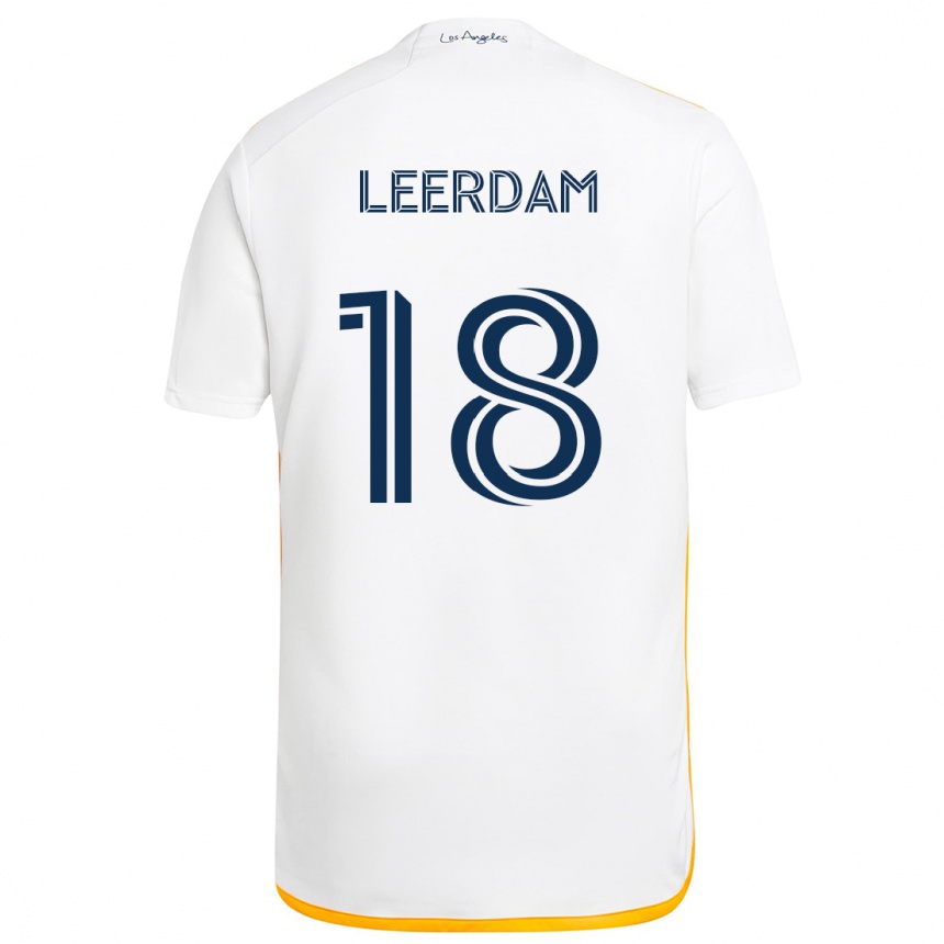 Niño Fútbol Camiseta Kelvin Leerdam #18 Blanco Amarillo 1ª Equipación 2024/25 Perú