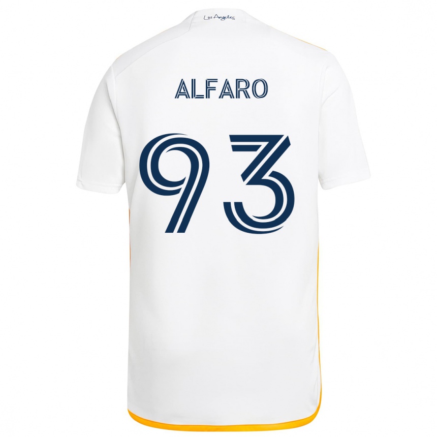 Niño Fútbol Camiseta Tony Alfaro #93 Blanco Amarillo 1ª Equipación 2024/25 Perú