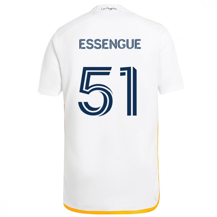 Niño Fútbol Camiseta Ascel Essengue #51 Blanco Amarillo 1ª Equipación 2024/25 Perú