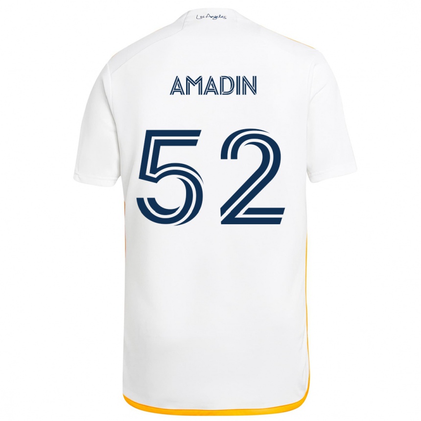 Niño Fútbol Camiseta Elijah Amadin #52 Blanco Amarillo 1ª Equipación 2024/25 Perú