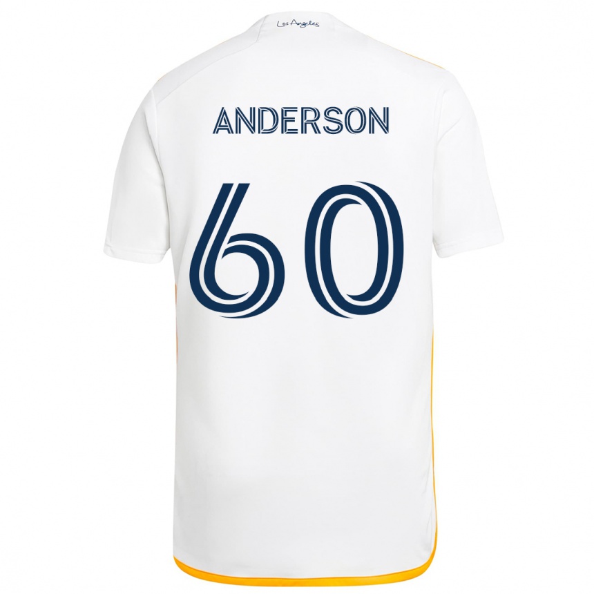 Niño Fútbol Camiseta Nolan Anderson #60 Blanco Amarillo 1ª Equipación 2024/25 Perú