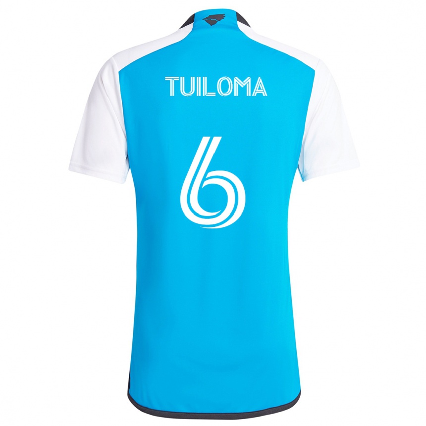 Niño Fútbol Camiseta Bill Tuiloma #6 Azul Blanco 1ª Equipación 2024/25 Perú