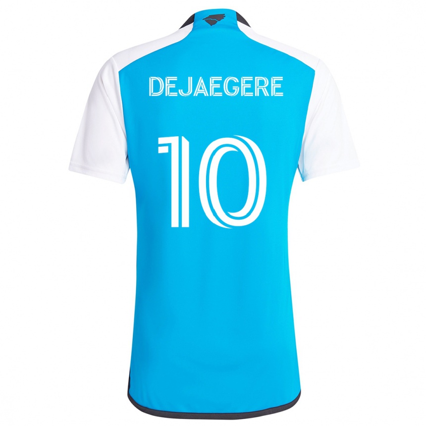 Niño Fútbol Camiseta Brecht Dejaegere #10 Azul Blanco 1ª Equipación 2024/25 Perú