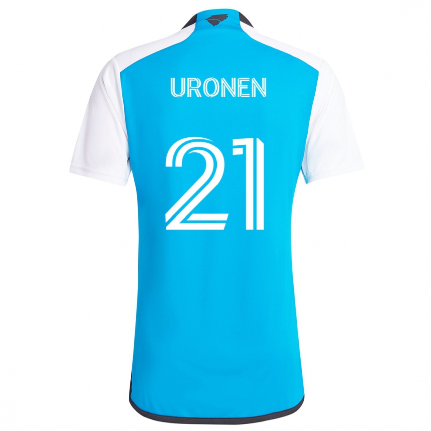 Niño Fútbol Camiseta Jere Uronen #21 Azul Blanco 1ª Equipación 2024/25 Perú