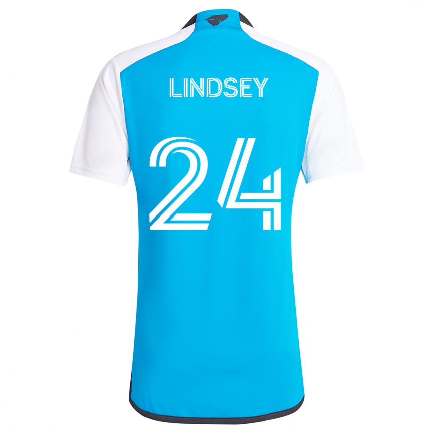 Niño Fútbol Camiseta Jaylin Lindsey #24 Azul Blanco 1ª Equipación 2024/25 Perú