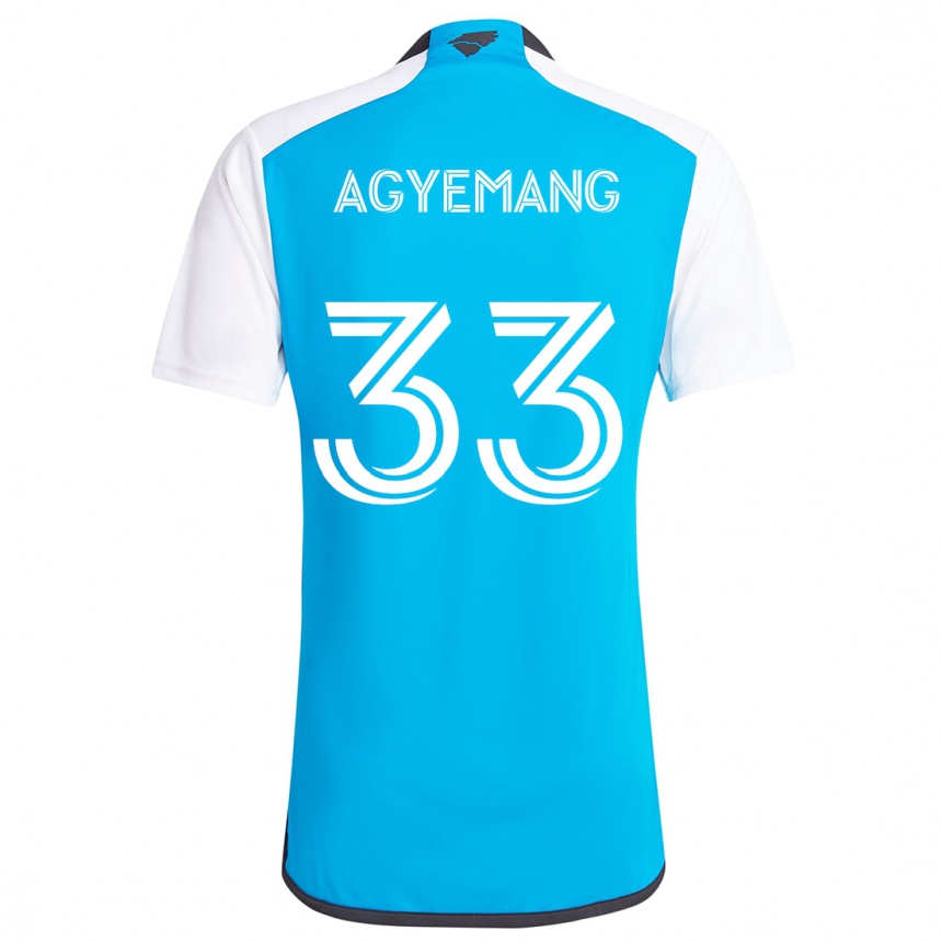 Niño Fútbol Camiseta Patrick Agyemang #33 Azul Blanco 1ª Equipación 2024/25 Perú