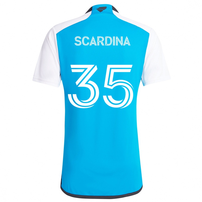 Niño Fútbol Camiseta Nick Scardina #35 Azul Blanco 1ª Equipación 2024/25 Perú