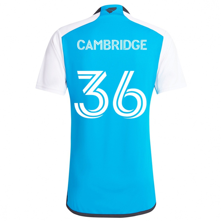 Niño Fútbol Camiseta Brandon Cambridge #36 Azul Blanco 1ª Equipación 2024/25 Perú