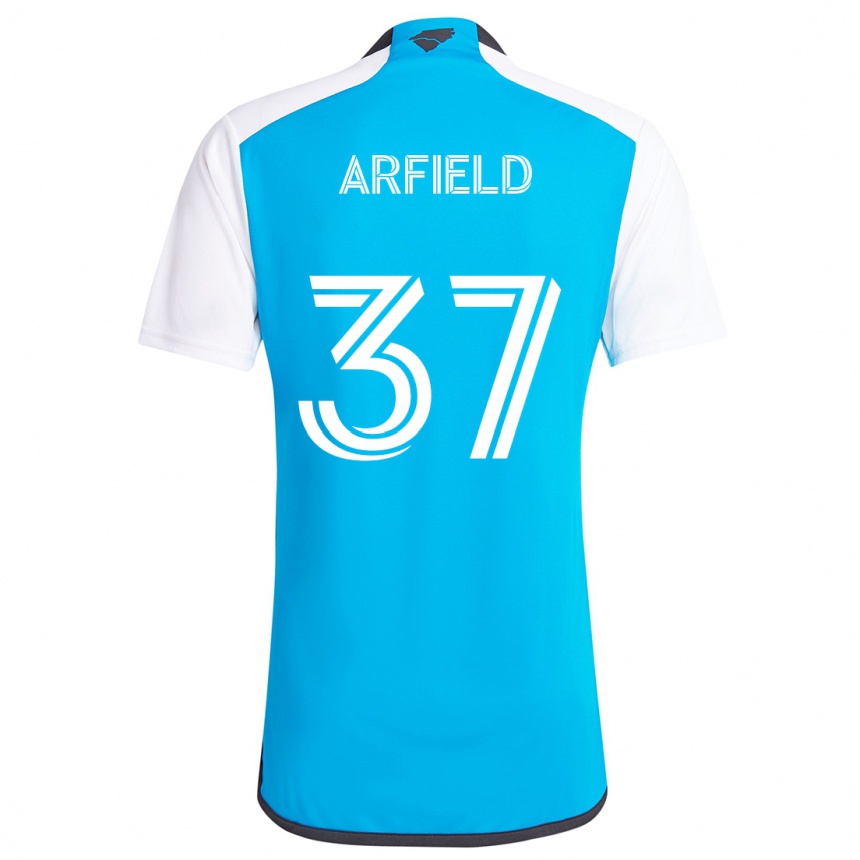 Niño Fútbol Camiseta Scott Arfield #37 Azul Blanco 1ª Equipación 2024/25 Perú