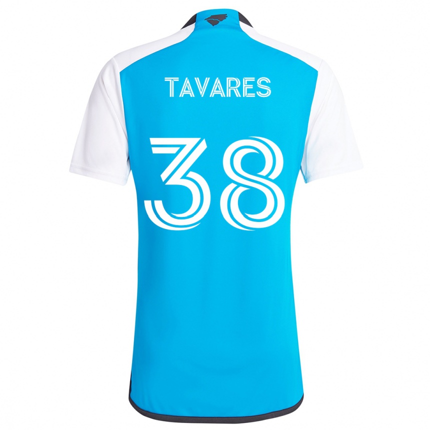 Niño Fútbol Camiseta Iuri Tavares #38 Azul Blanco 1ª Equipación 2024/25 Perú