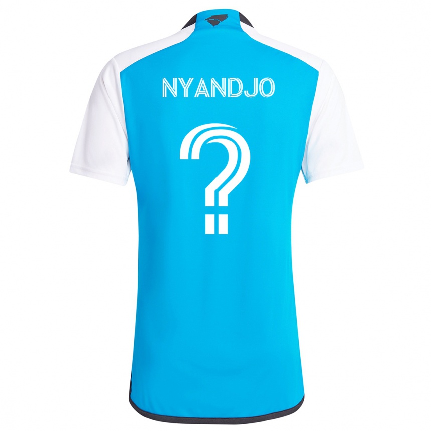 Niño Fútbol Camiseta James Nyandjo #0 Azul Blanco 1ª Equipación 2024/25 Perú