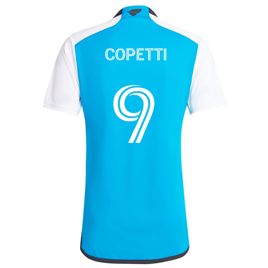 Niño Fútbol Camiseta Enzo Copetti #9 Azul Blanco 1ª Equipación 2024/25 Perú